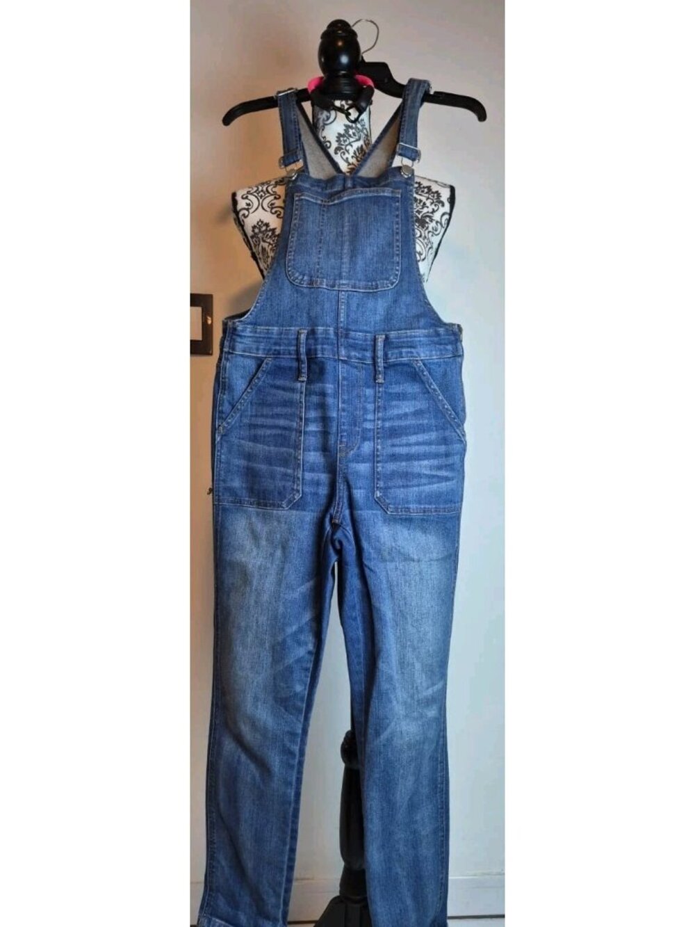 Madewell Women Medium Wash Denim Overalls Slim Straight Leg Size Med Boho